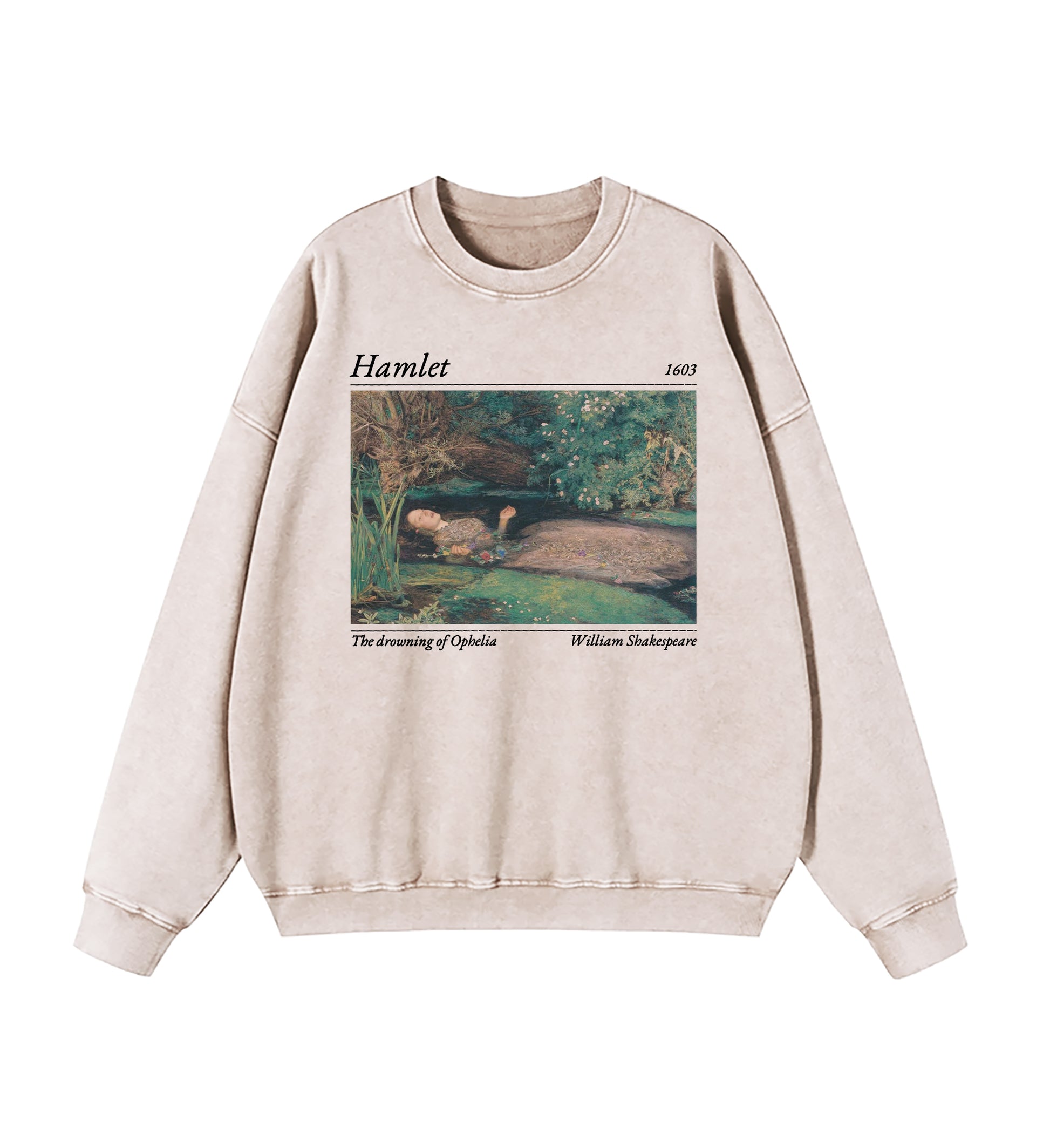 Shakespeare Hamlet And Ophelia Washed Sweatshirt