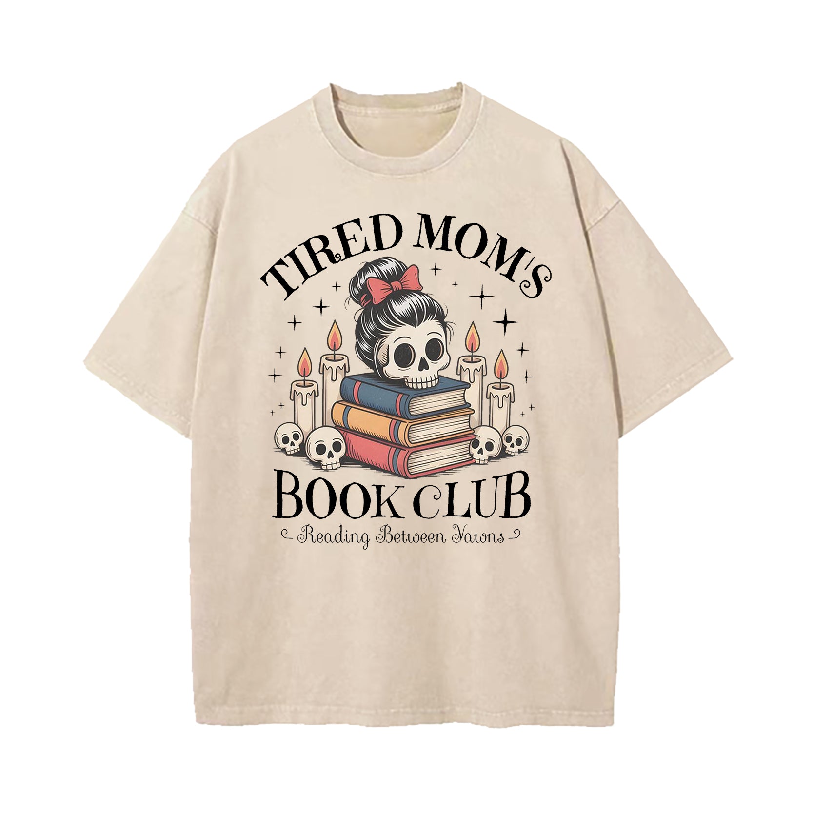 Tired Mom's Book Club Washed T-Shirt