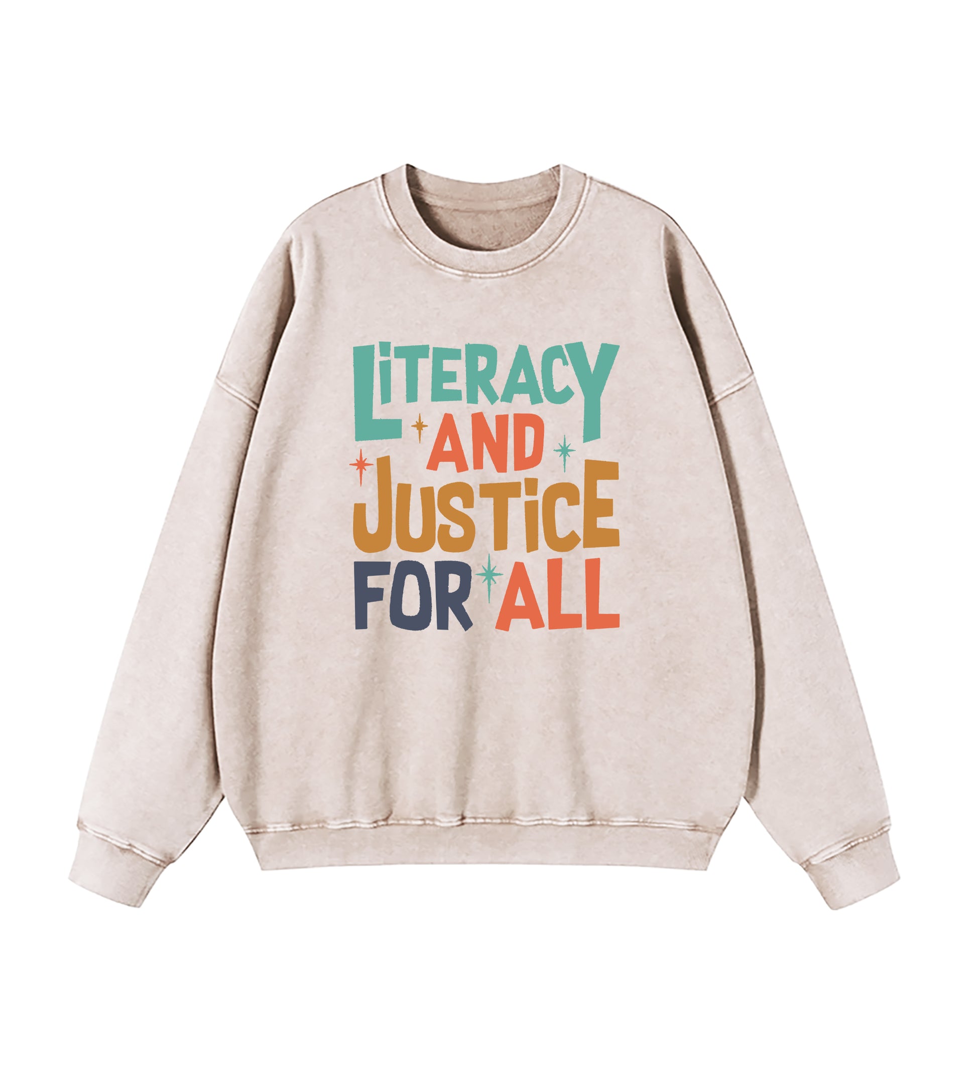Literacy And Justice For All Washed Sweatshirt