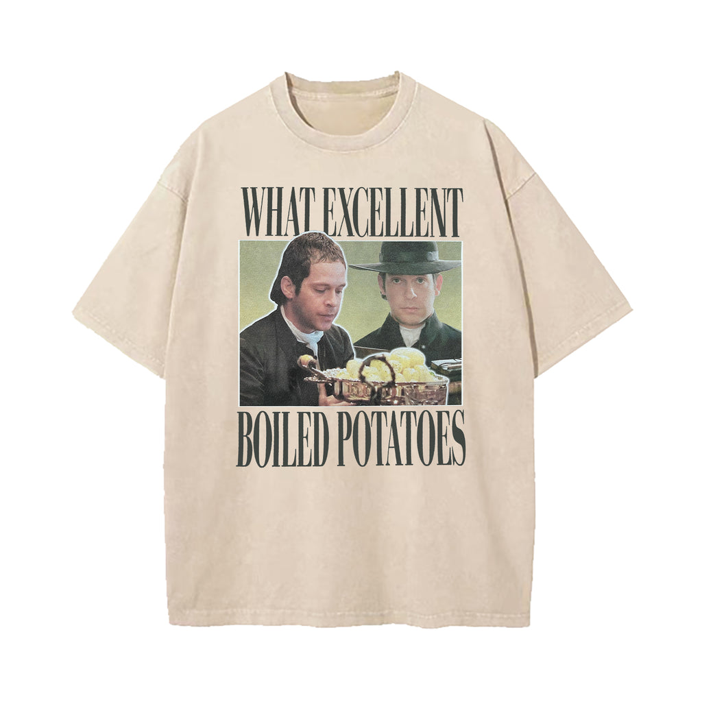 Boiled Potatoes Funny Meme Pride And Prejudice Washed T-Shirt
