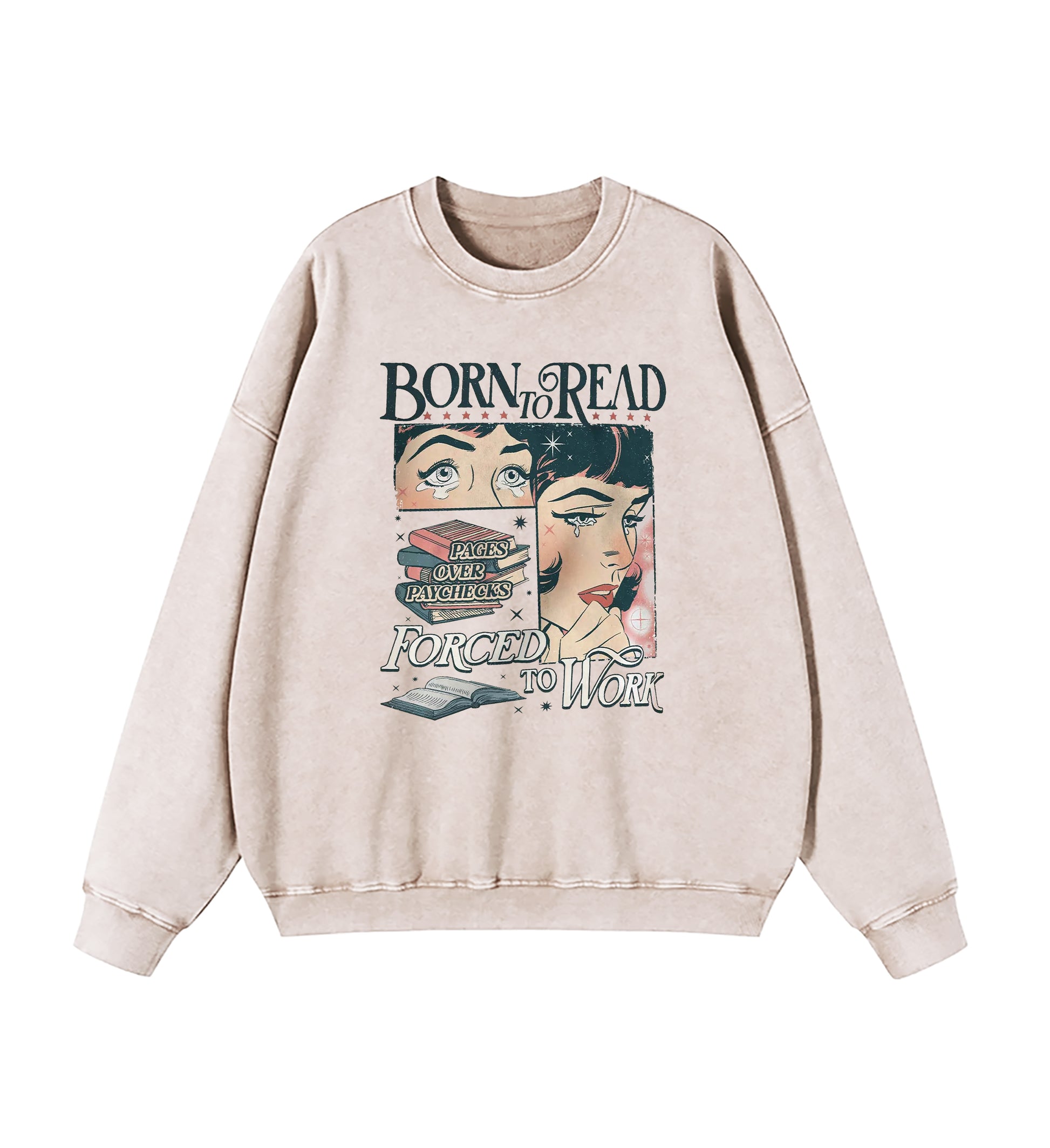 Born To Read Bookish Washed Sweatshirt