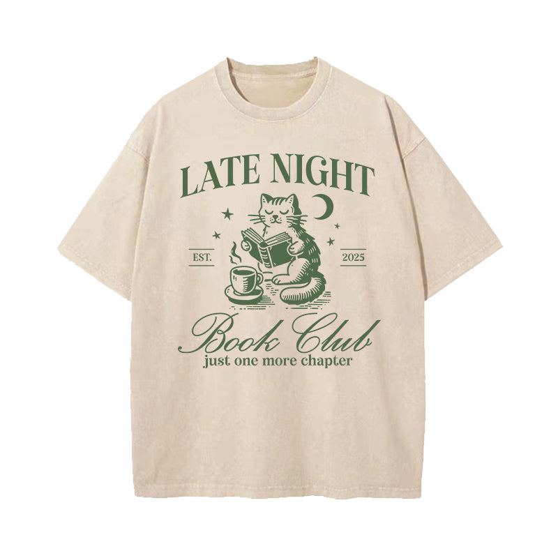 Late Night Book Club Washed T-Shirt