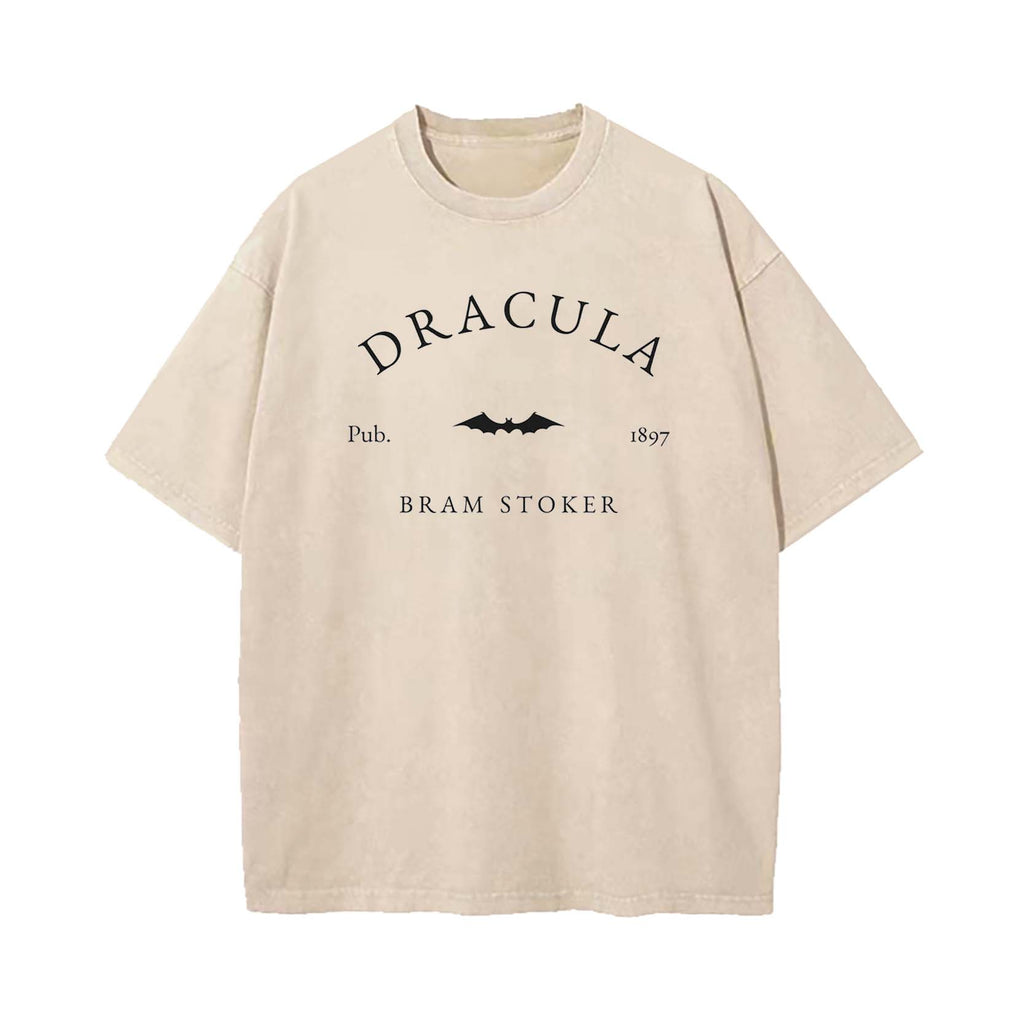 Dracula Victorian Horror Literary Halloween Washed T-Shirt