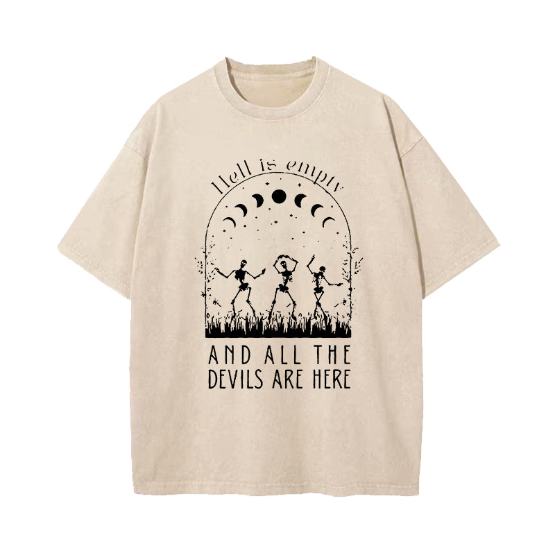 Hell Is Empty And All The Devils Are Here Shakespeare Washed T-Shirt