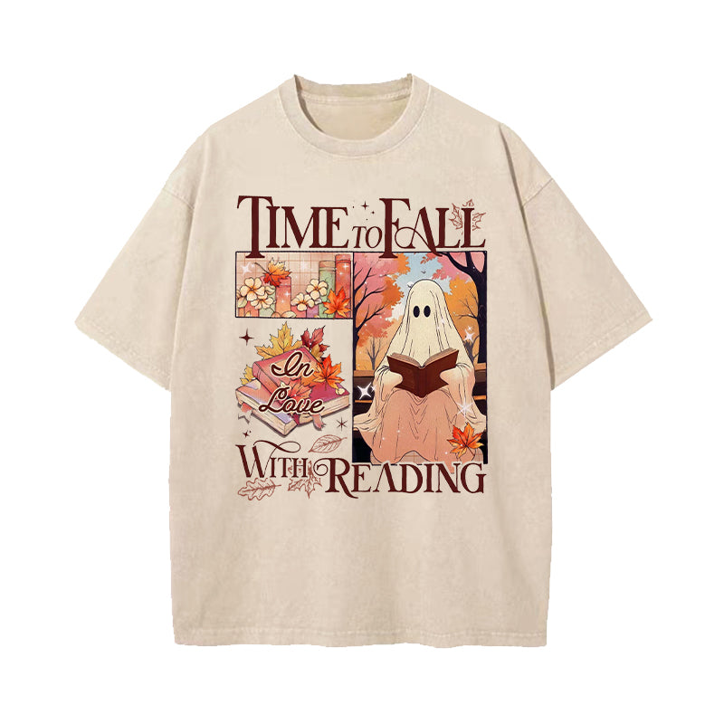 Time To Fall In Love With Reading Washed T-Shirt