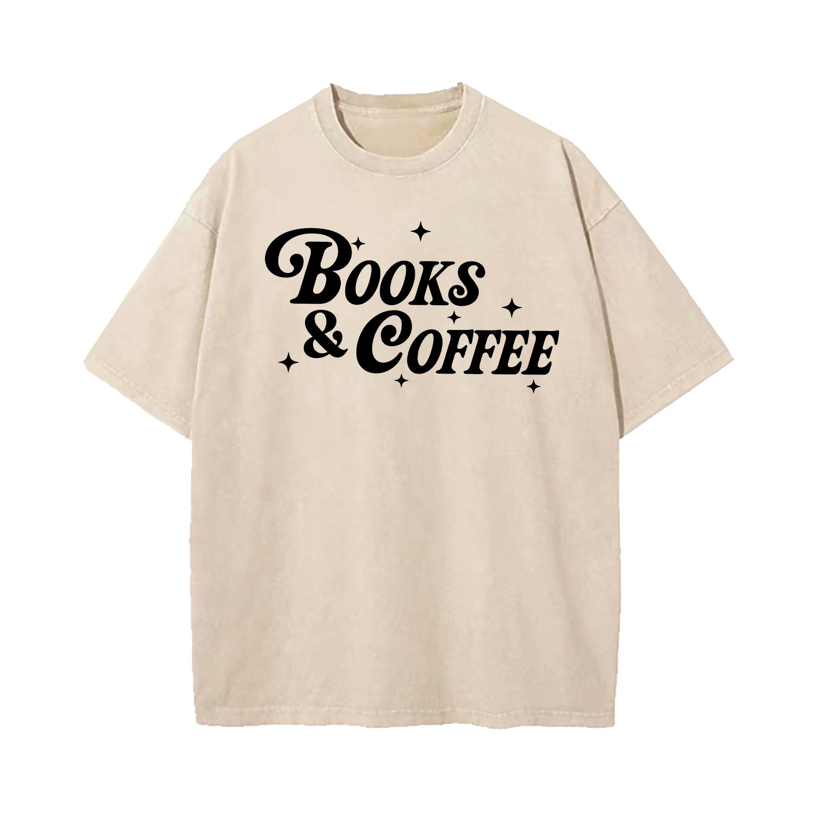 Books And Coffee Washed T-Shirt