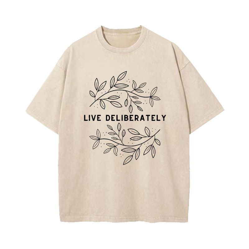 Live Deliberately Dead Poets Society Washed T-Shirt
