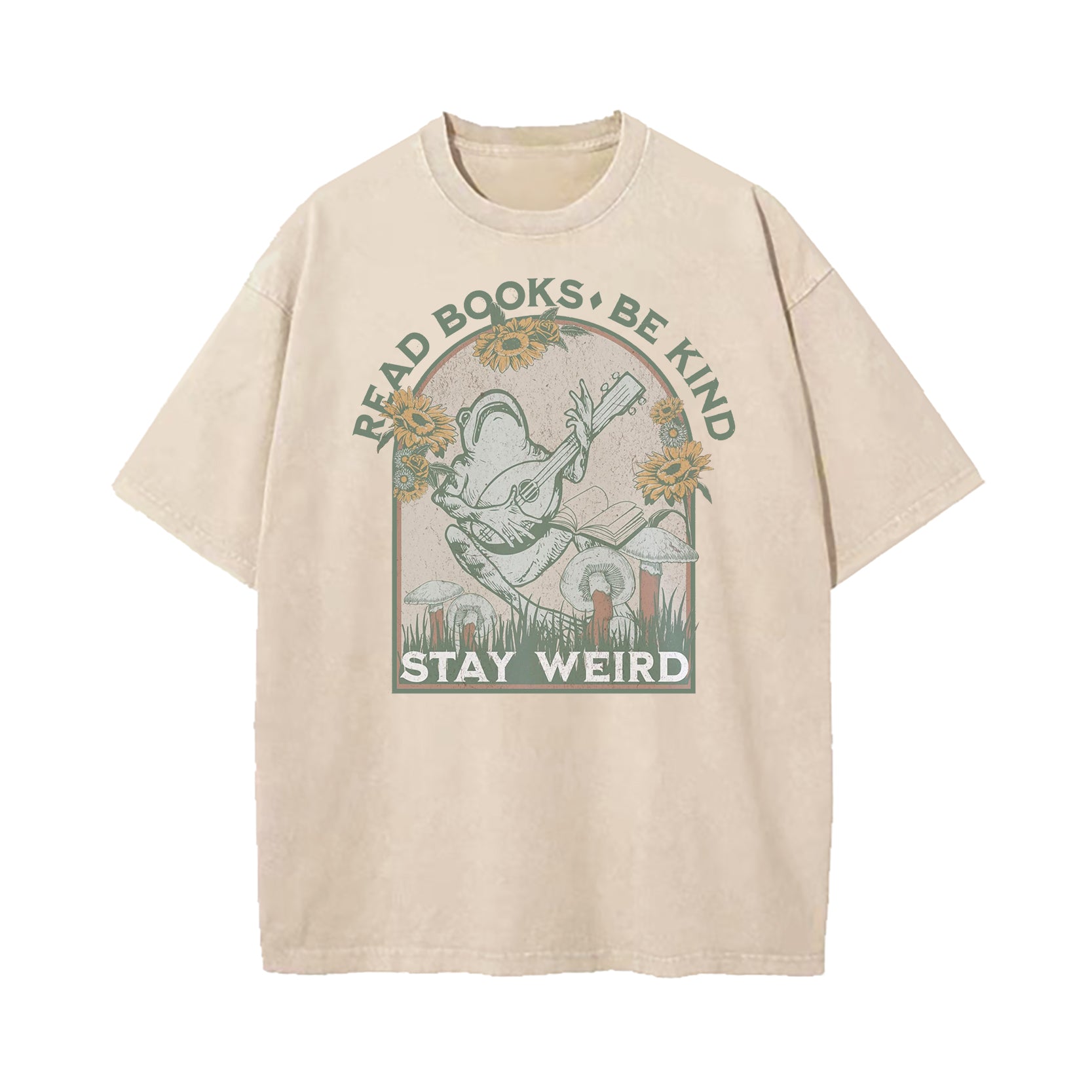 Read Books Be Kind Stay Weird Washed T-Shirt