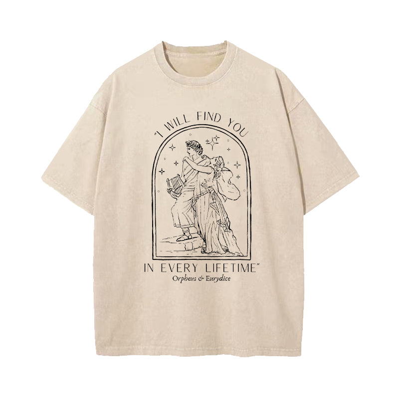 Orpheus Eurydice Greek Mythology Washed T-Shirt
