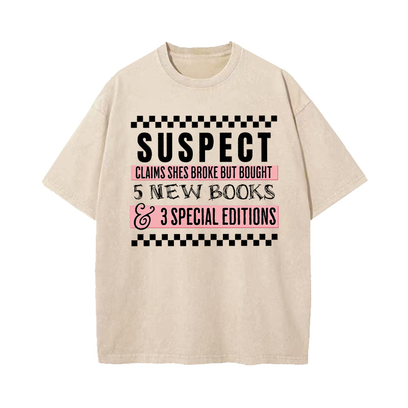 Suspect Book Lover Washed T-Shirt