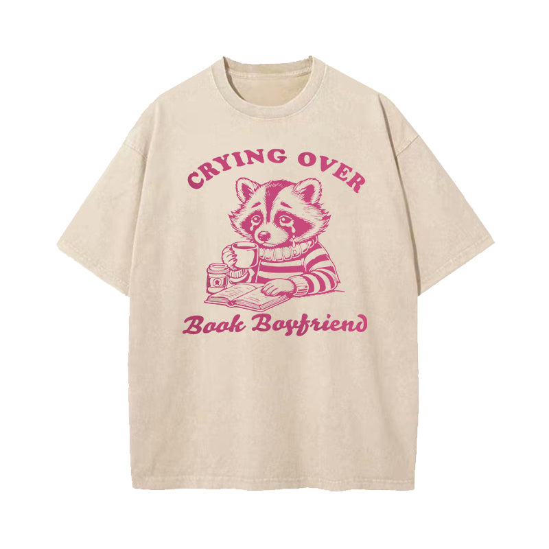Crying Over Book Boyfriends Washed T-Shirt