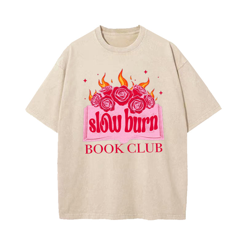 Slow Burn Book Club Washed T-shirt