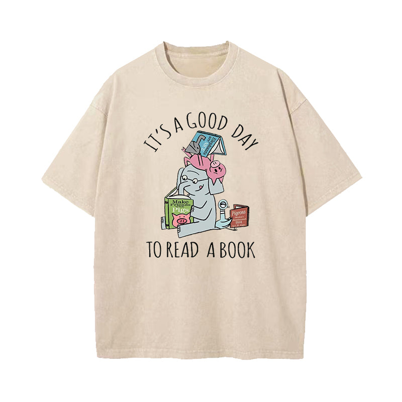 Its A Good Day To Read Piggie Elephant Washed T-Shirt