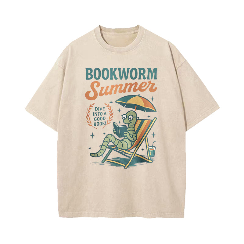 Bookworm Summer Washed T-Shirt