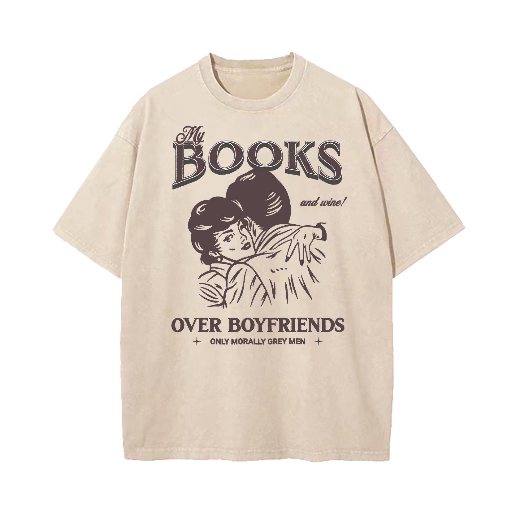Books Over Boyfriends Washed T-Shirt
