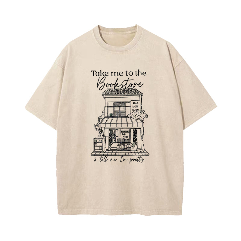 Take Me To The Bookstore Washed T-Shirt