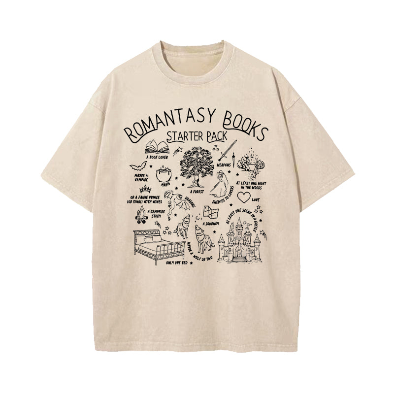 Romantasy Books Starter Pack Washed T-Shirt