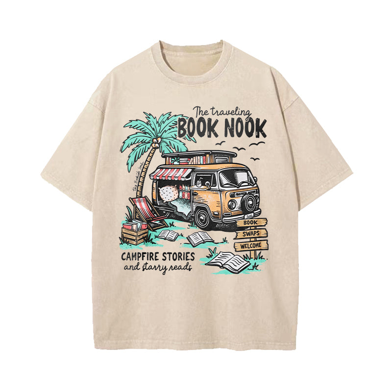 Traveling Book Nook Vintage Washed T-Shirt
