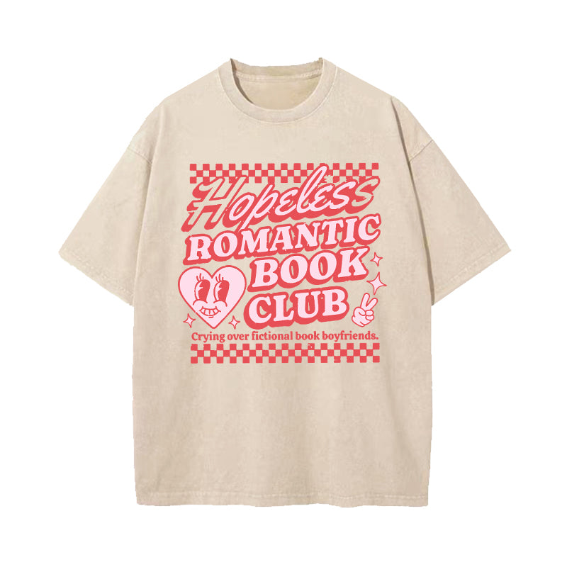 Hopeless Romantic Book Club Washed T-Shirt