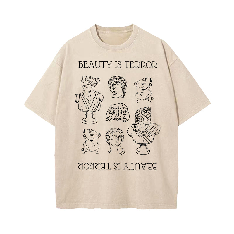 Beauty Is Terror Bookish Washed T-Shirt