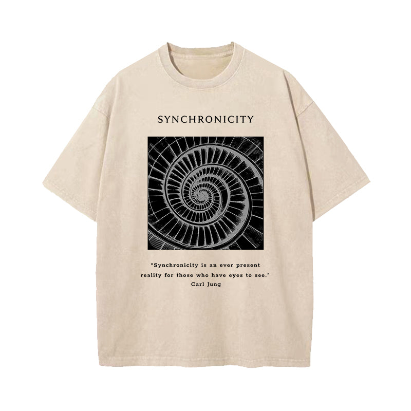 Synchronicity Carl Jung Quote Washed T-Shirt