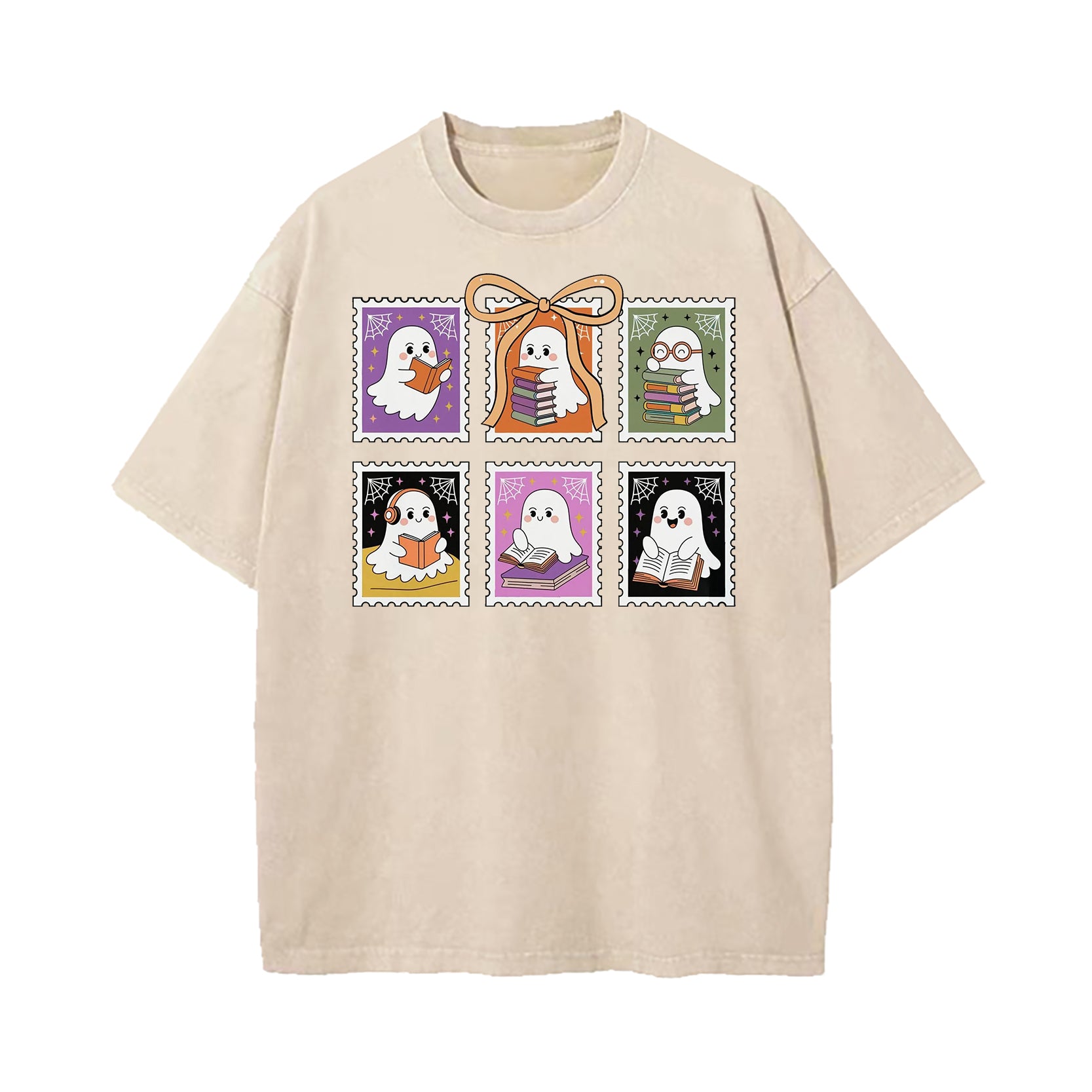 Reading Ghost Halloween Washed T-Shirt