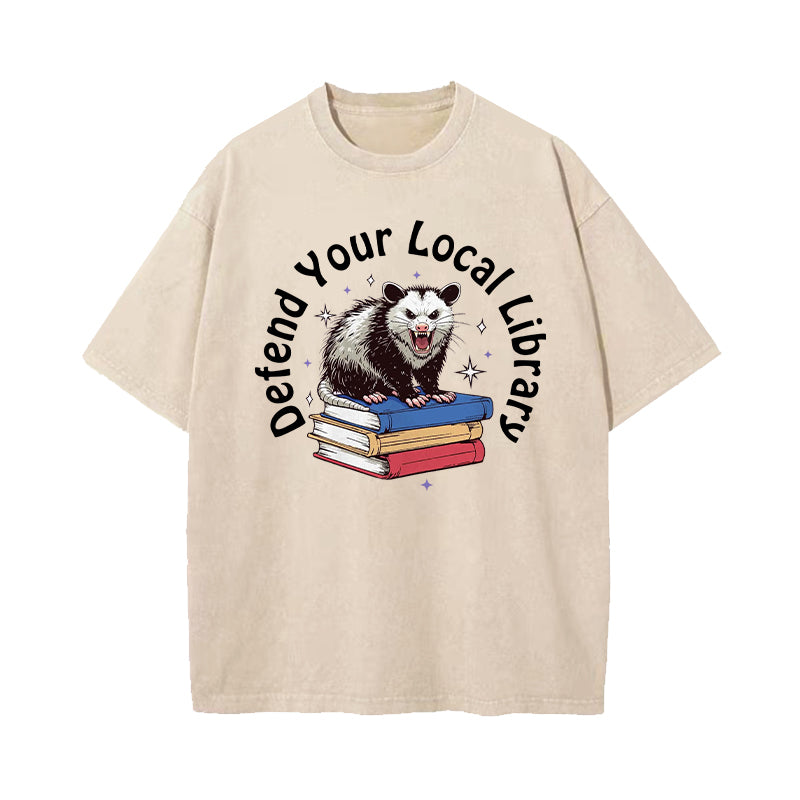 Defend Your Local Library Washed T-Shirt