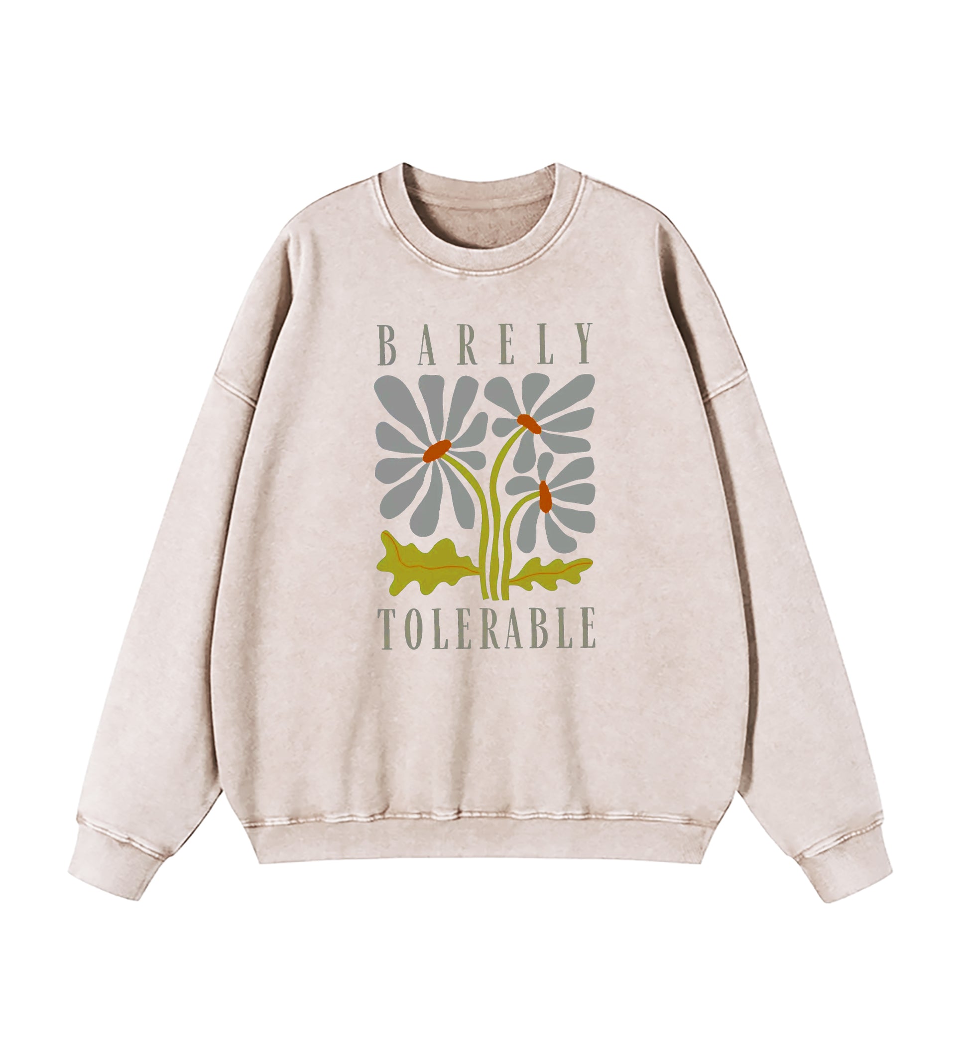 Pride and Prejudice Quote Barely Tolerable Washed Sweatshirt
