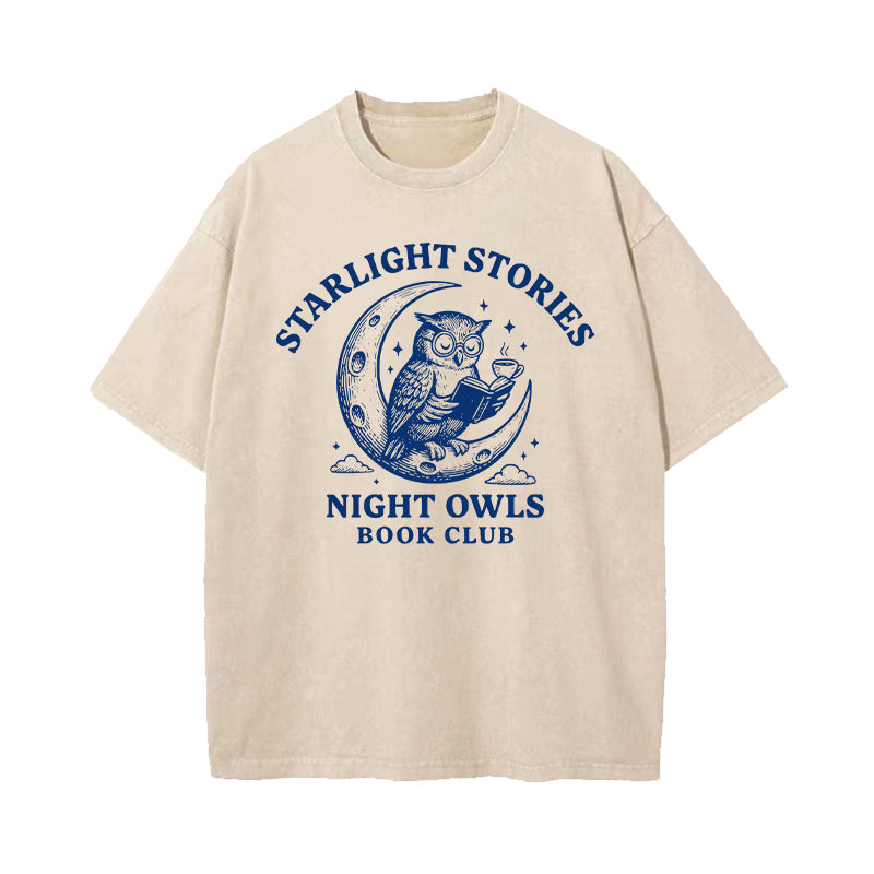 Starlight Stories Night Owls Book Club Washed T-Shirt
