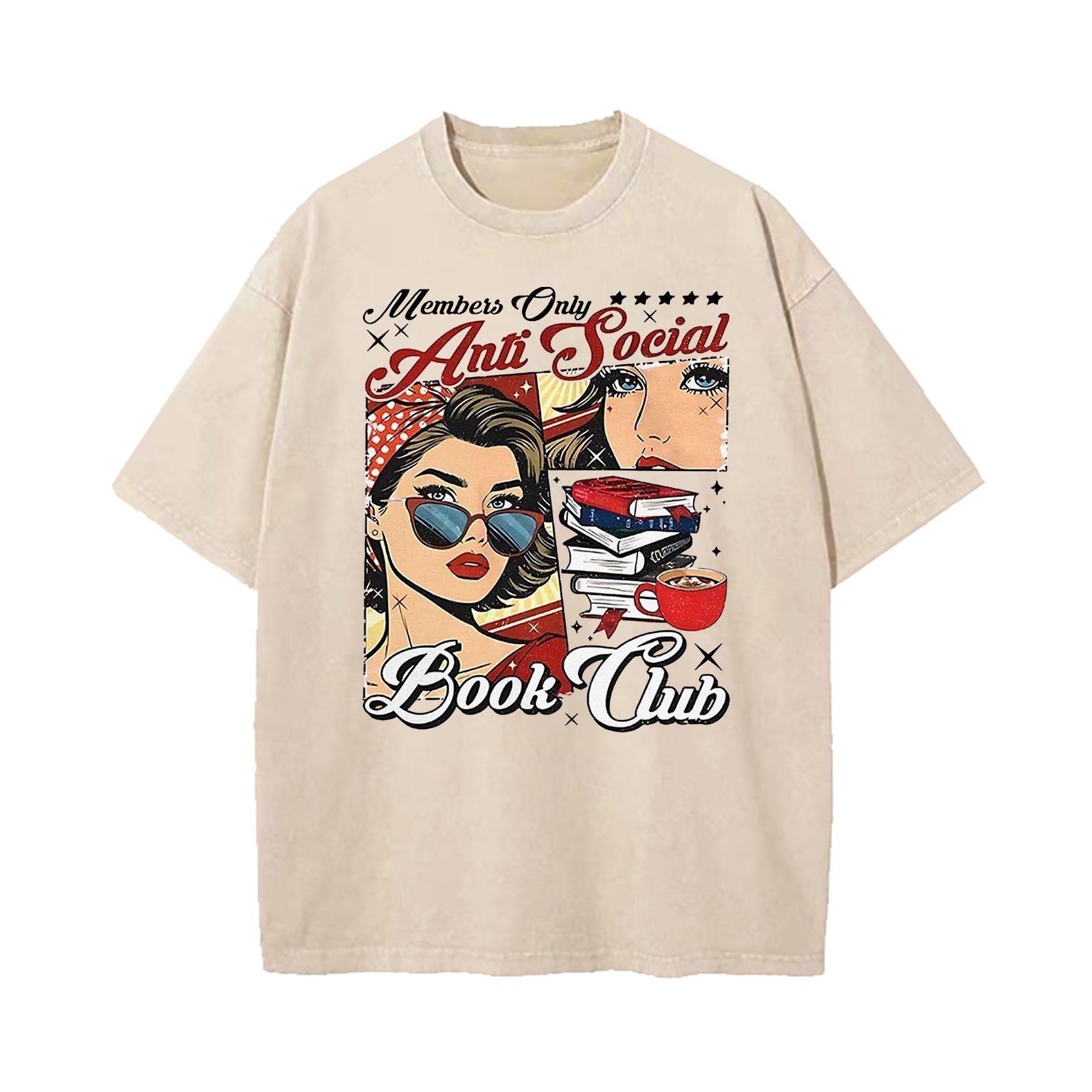Girl Members Only Anti Social Book Club Washed T-Shirt