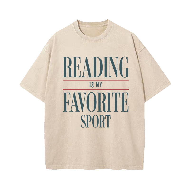Reading Is My Favorite Sport Washed T-Shirt
