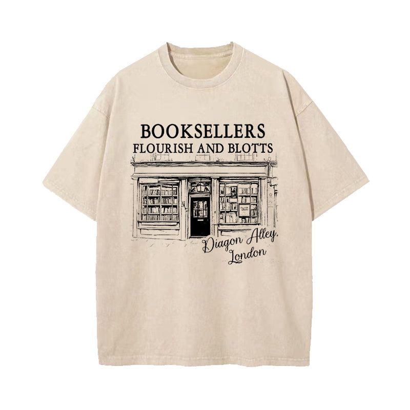Flourish Blotts Wizard House Washed T-Shirt