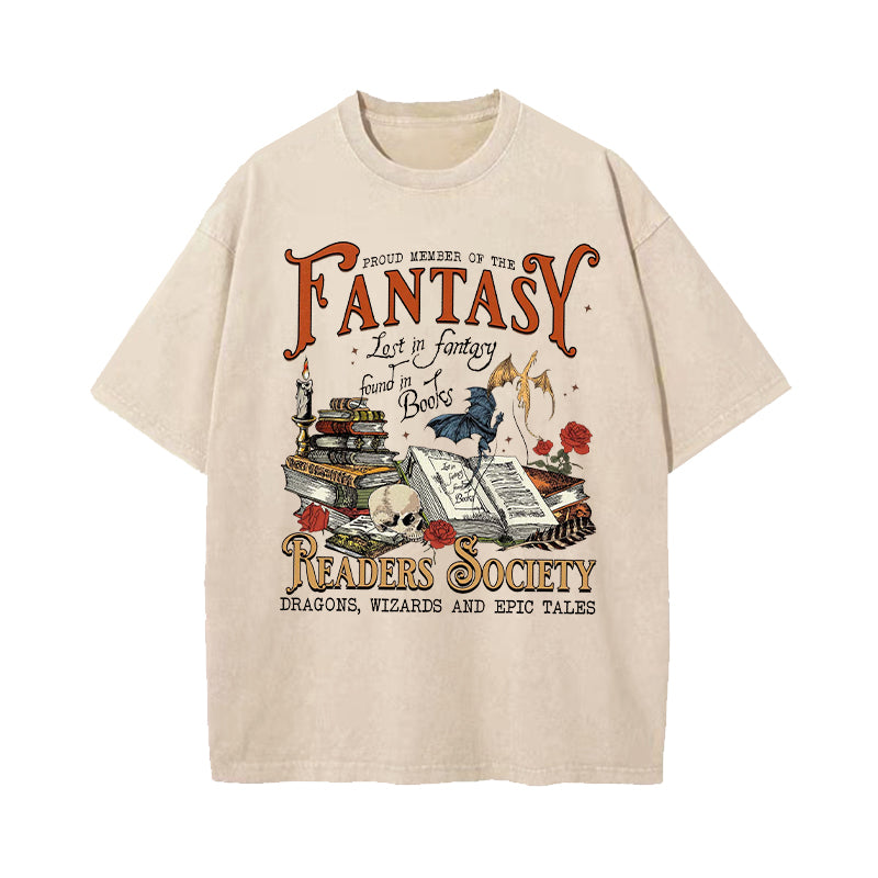 Fantasy Readers Book Club Washed T-Shirt