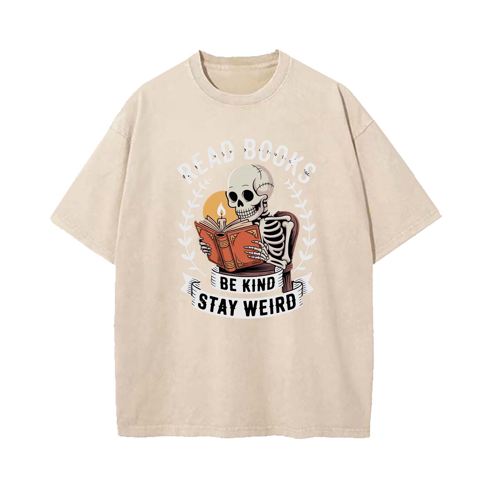 Read Books Stay Weird Book Lover Washed T-Shirt