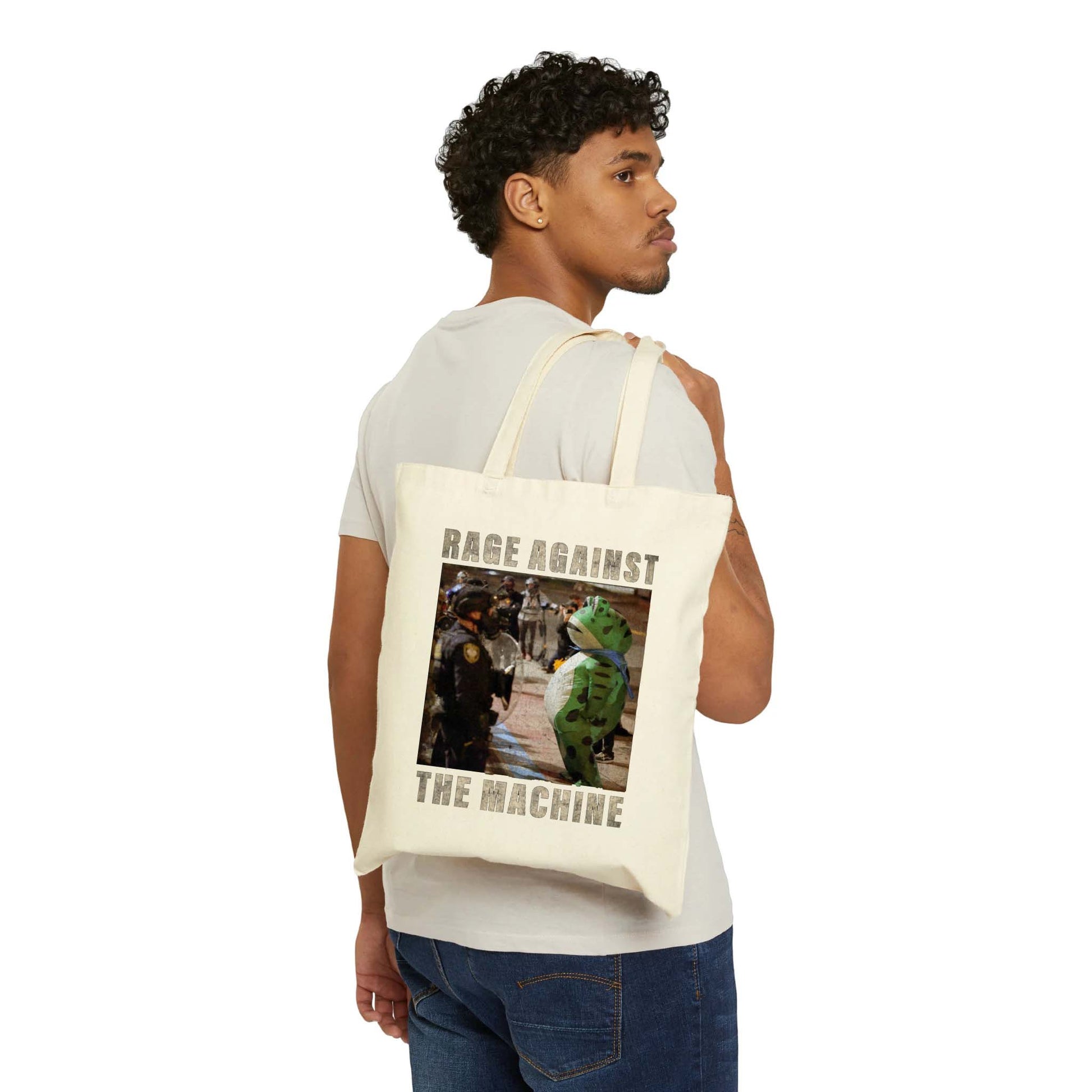 Frogs Together Strong Protest Shirt canvas bag