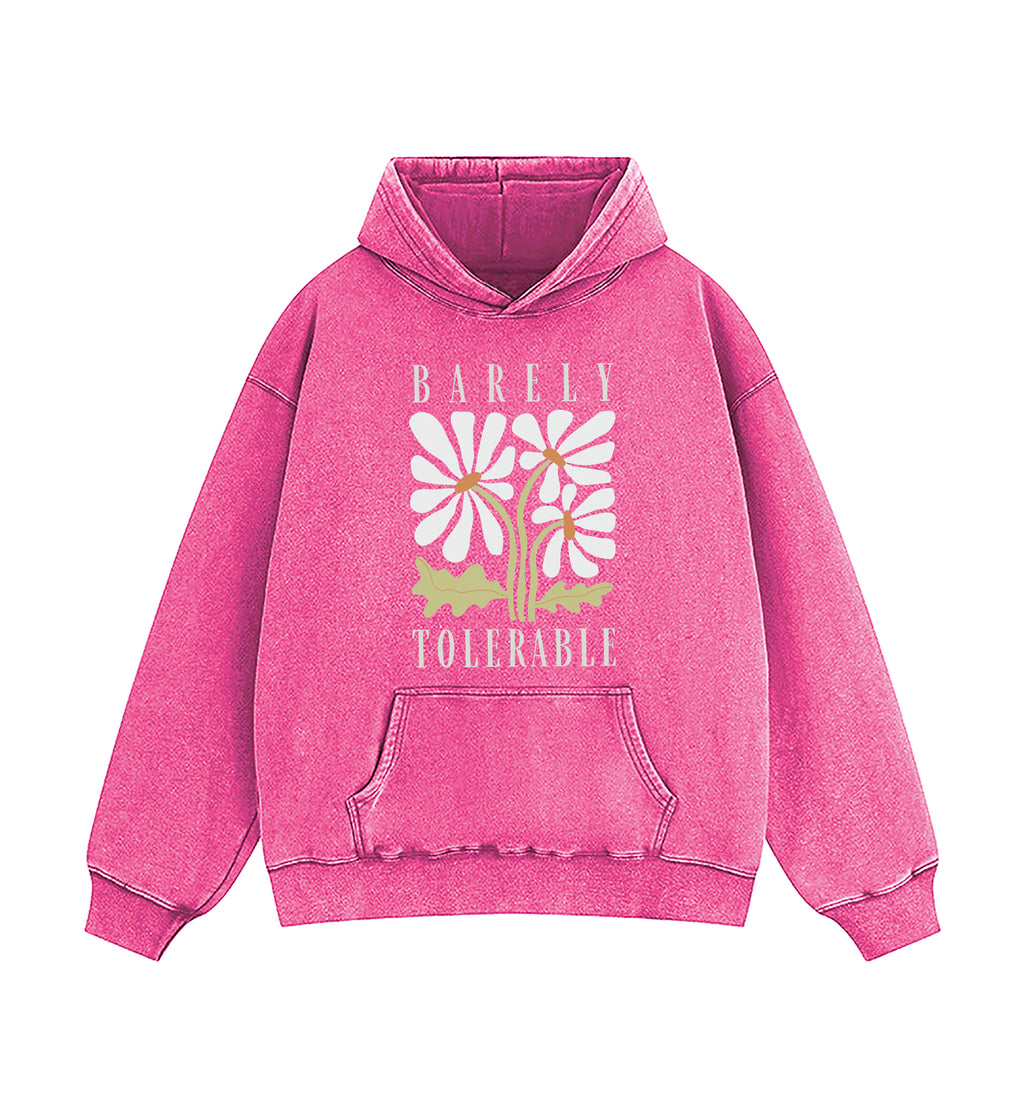 Pride and Prejudice Quote Barely Tolerable Washed Hoodie