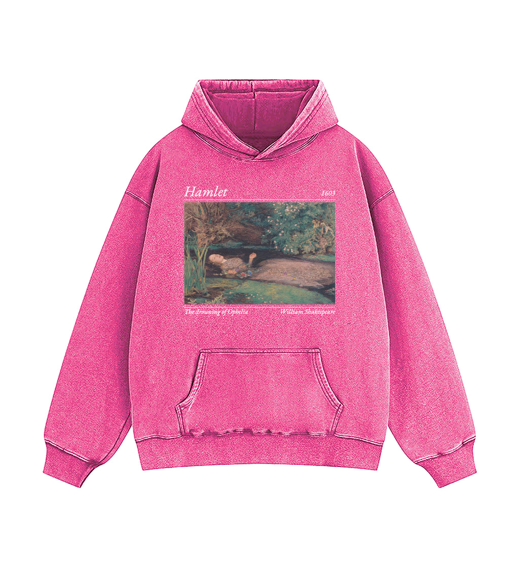 Shakespeare Hamlet And Ophelia Washed Hoodie