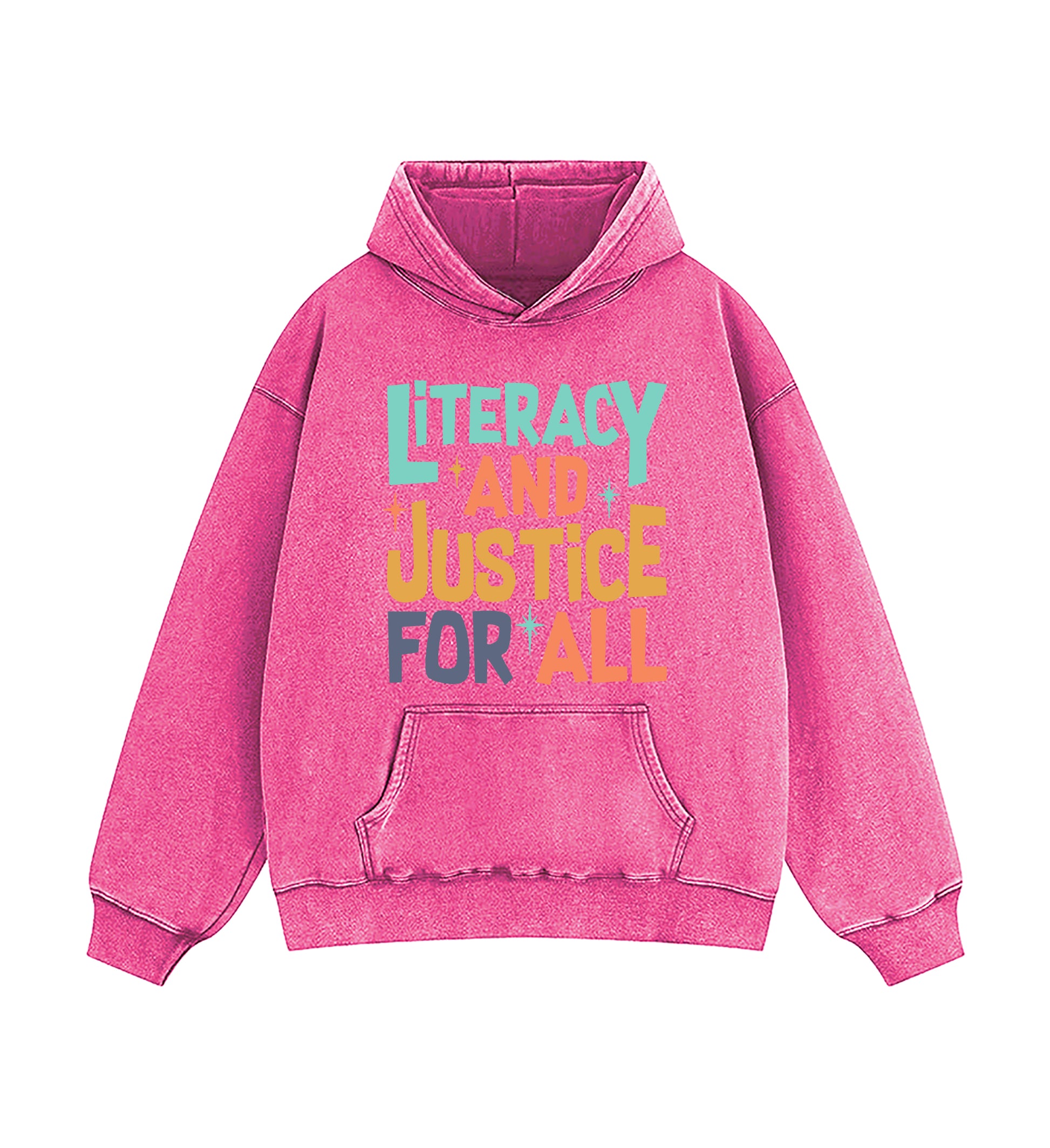 Literacy And Justice For All Washed Hoodie