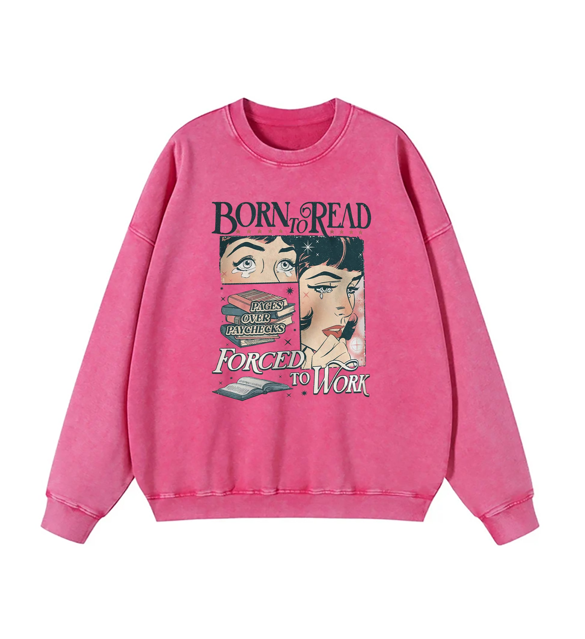 Born To Read Bookish Washed Sweatshirt