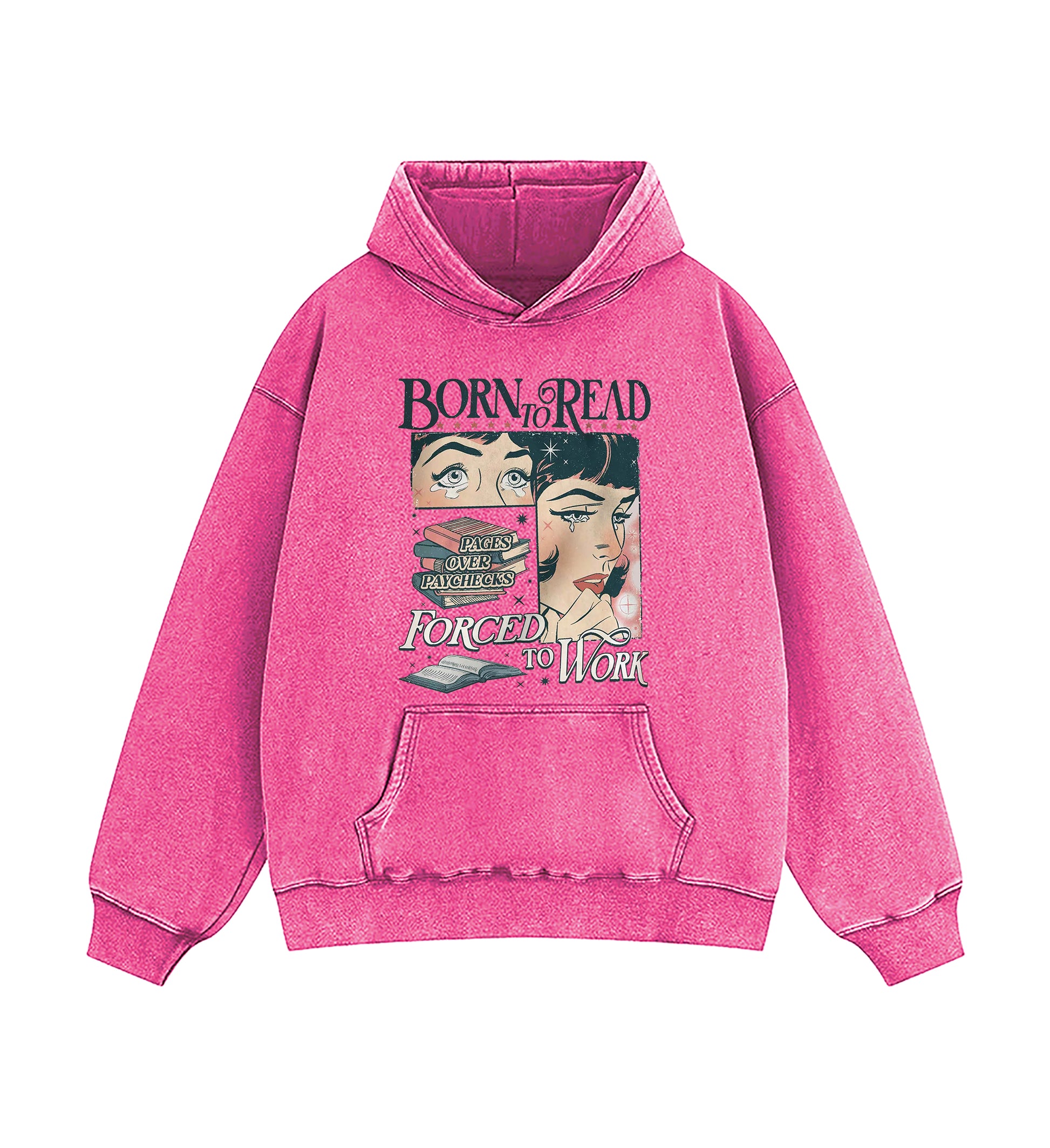 Born To Read Bookish Washed Hoodie
