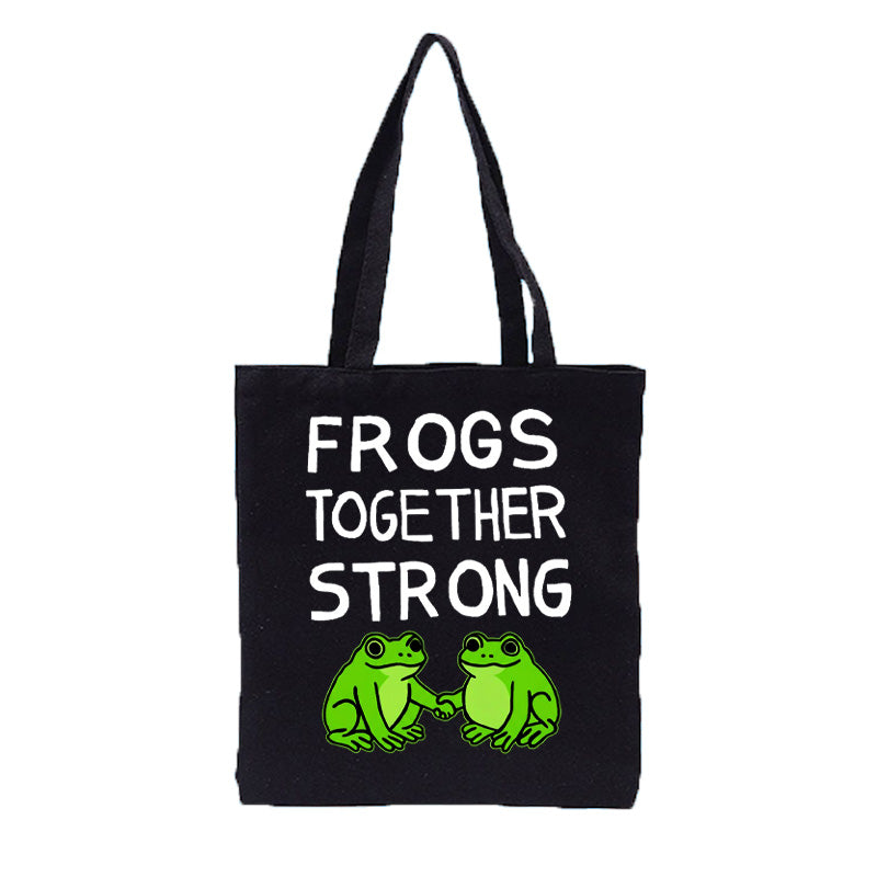 Frogs Together Strong Protest Shirt canvas bag